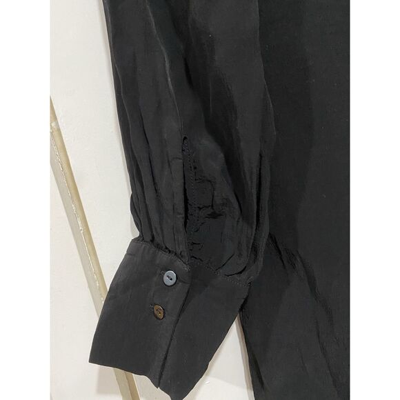 Zara Black Dress Small Mini Lace Trim Hem Gothic Cottagecore High Neck Party - Picture 9 of 16